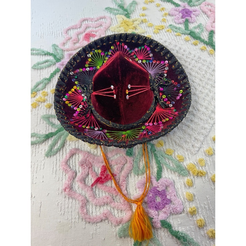 Salazar Yepez  Hat Festive Sequin‎ Embellished Fiesta Party Costume Accessory